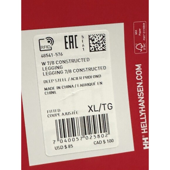 NEW Helly Hansen Womens Size XL Steel Blue 7/8 Length Constructed Leggings $85 - Picture 8 of 10